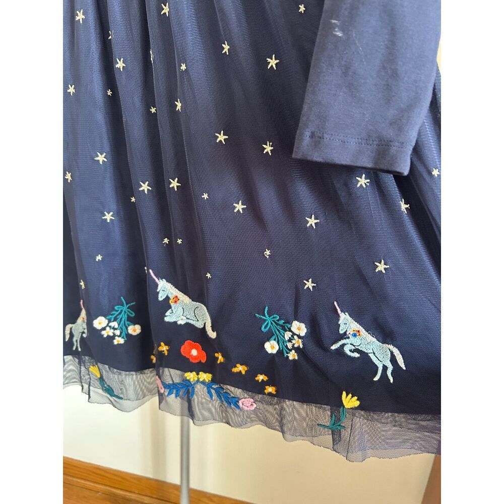 Hanna Andersson Dress Tulle Blue Unicorn Ballerina Long Sleeve Size 8 - Picture 5 of 6